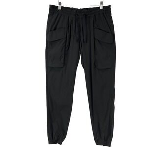 Lucy Activewear Black Cargo Drawstring Jogger Pants Women's M Regular